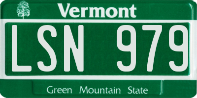 VT license plate LSN979