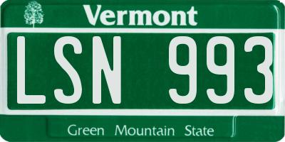 VT license plate LSN993
