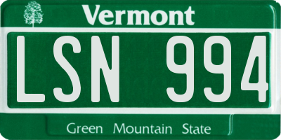 VT license plate LSN994