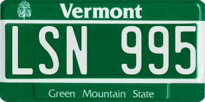 VT license plate LSN995