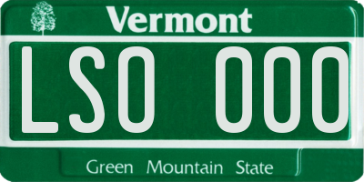 VT license plate LSO000