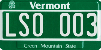 VT license plate LSO003