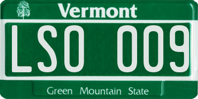 VT license plate LSO009