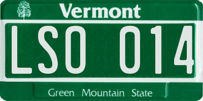 VT license plate LSO014