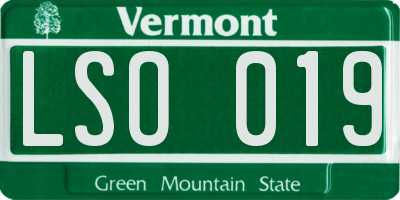 VT license plate LSO019