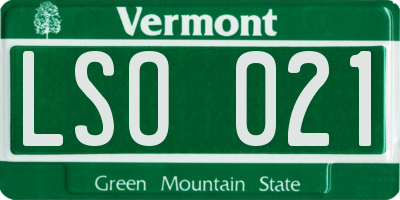 VT license plate LSO021