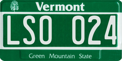 VT license plate LSO024