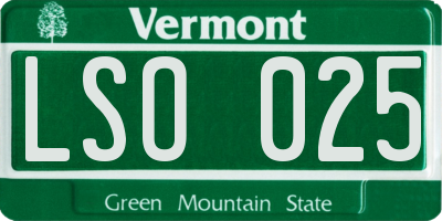 VT license plate LSO025