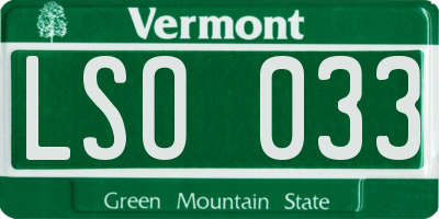 VT license plate LSO033