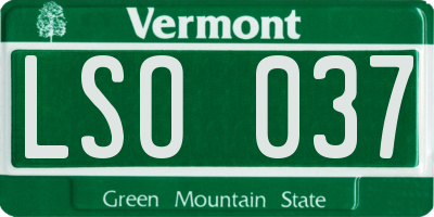 VT license plate LSO037