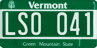 VT license plate LSO041