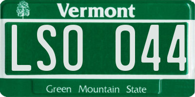 VT license plate LSO044