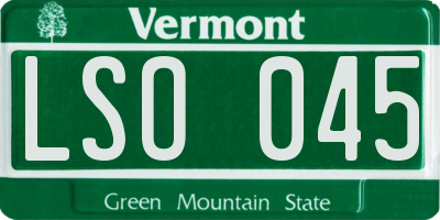VT license plate LSO045