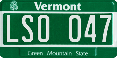 VT license plate LSO047
