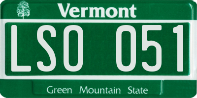 VT license plate LSO051