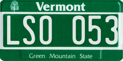 VT license plate LSO053