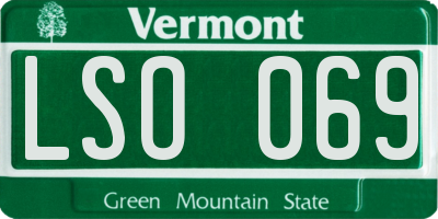 VT license plate LSO069