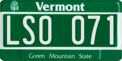 VT license plate LSO071