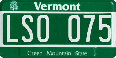 VT license plate LSO075