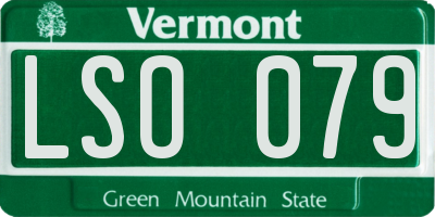 VT license plate LSO079