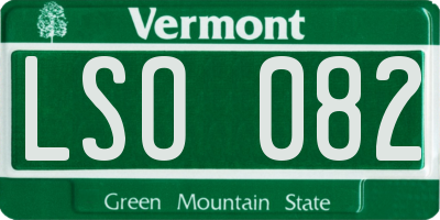 VT license plate LSO082
