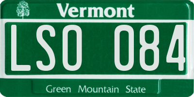 VT license plate LSO084