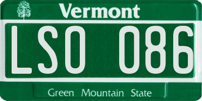 VT license plate LSO086