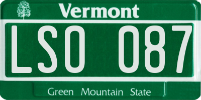 VT license plate LSO087