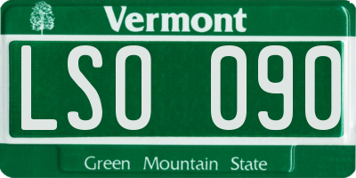 VT license plate LSO090