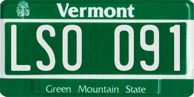VT license plate LSO091