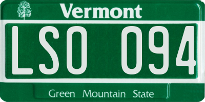VT license plate LSO094