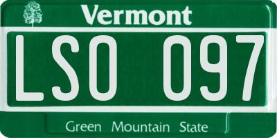 VT license plate LSO097