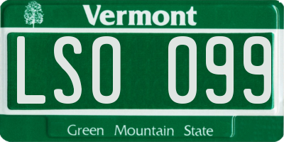 VT license plate LSO099
