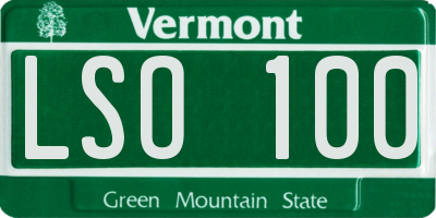 VT license plate LSO100