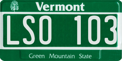 VT license plate LSO103