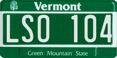 VT license plate LSO104