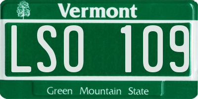 VT license plate LSO109