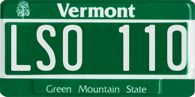 VT license plate LSO110