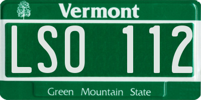 VT license plate LSO112