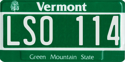 VT license plate LSO114