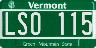 VT license plate LSO115