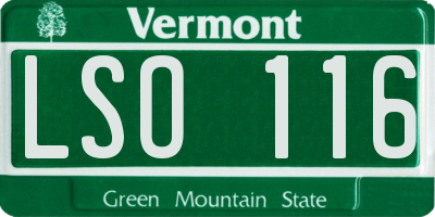 VT license plate LSO116