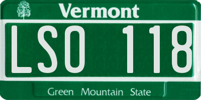 VT license plate LSO118