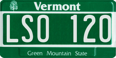 VT license plate LSO120