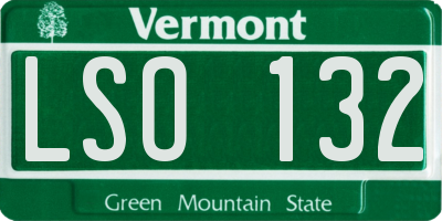 VT license plate LSO132