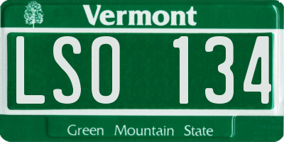 VT license plate LSO134