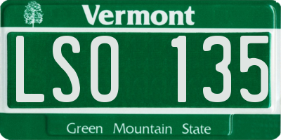 VT license plate LSO135