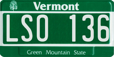 VT license plate LSO136