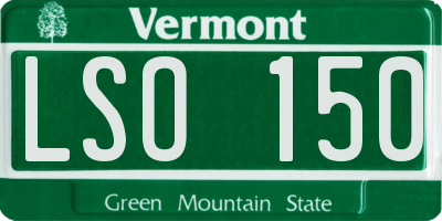 VT license plate LSO150