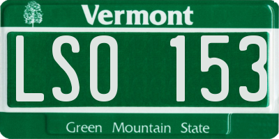 VT license plate LSO153